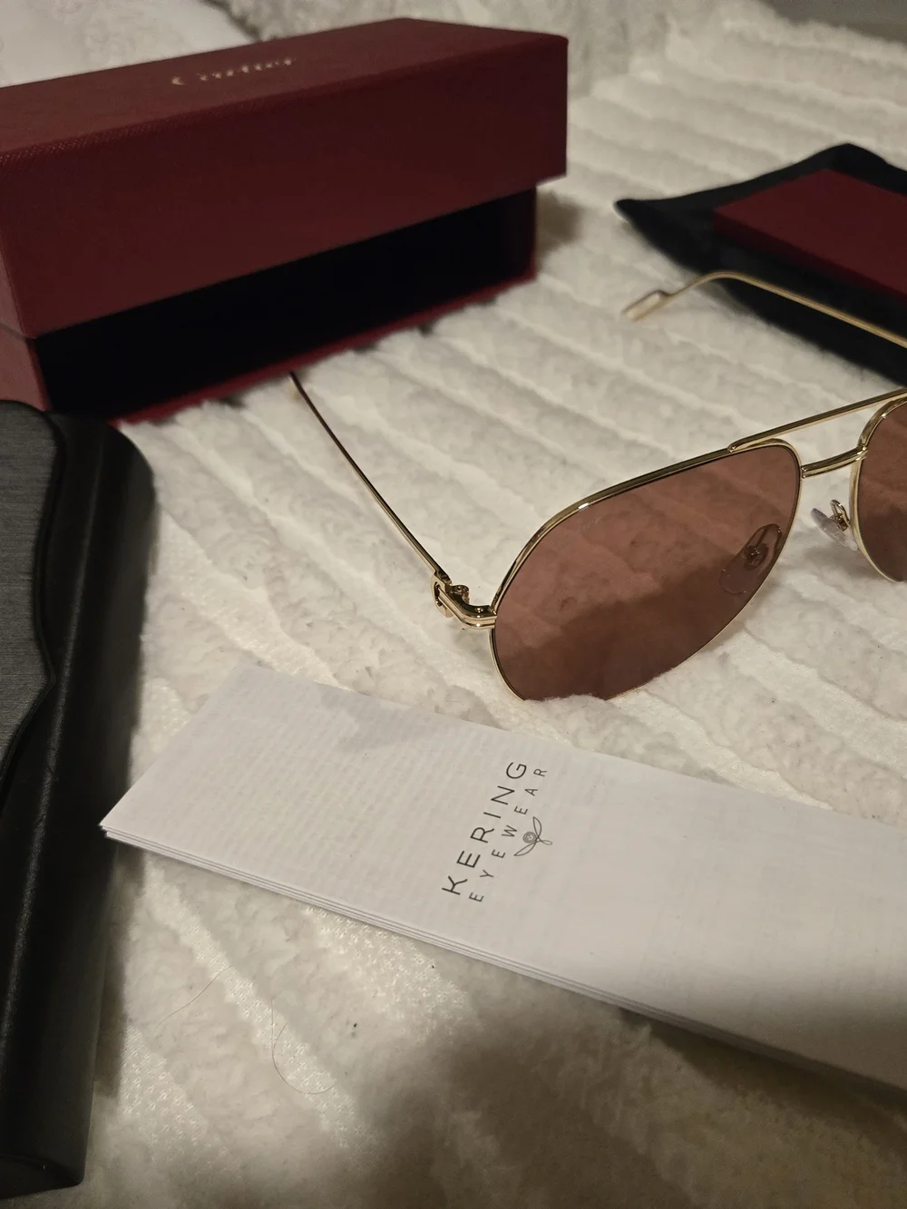 Cartier Aviator Sunglasses in Gold with Brown Lenses
